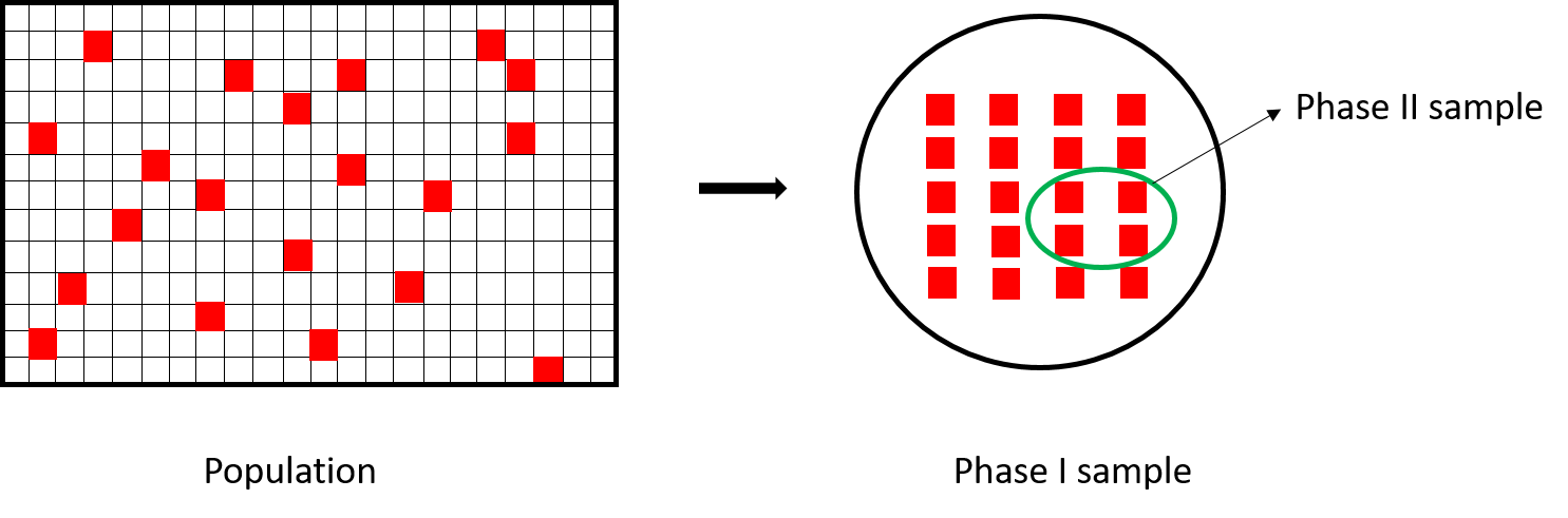 An illustration of two-phase sampling.